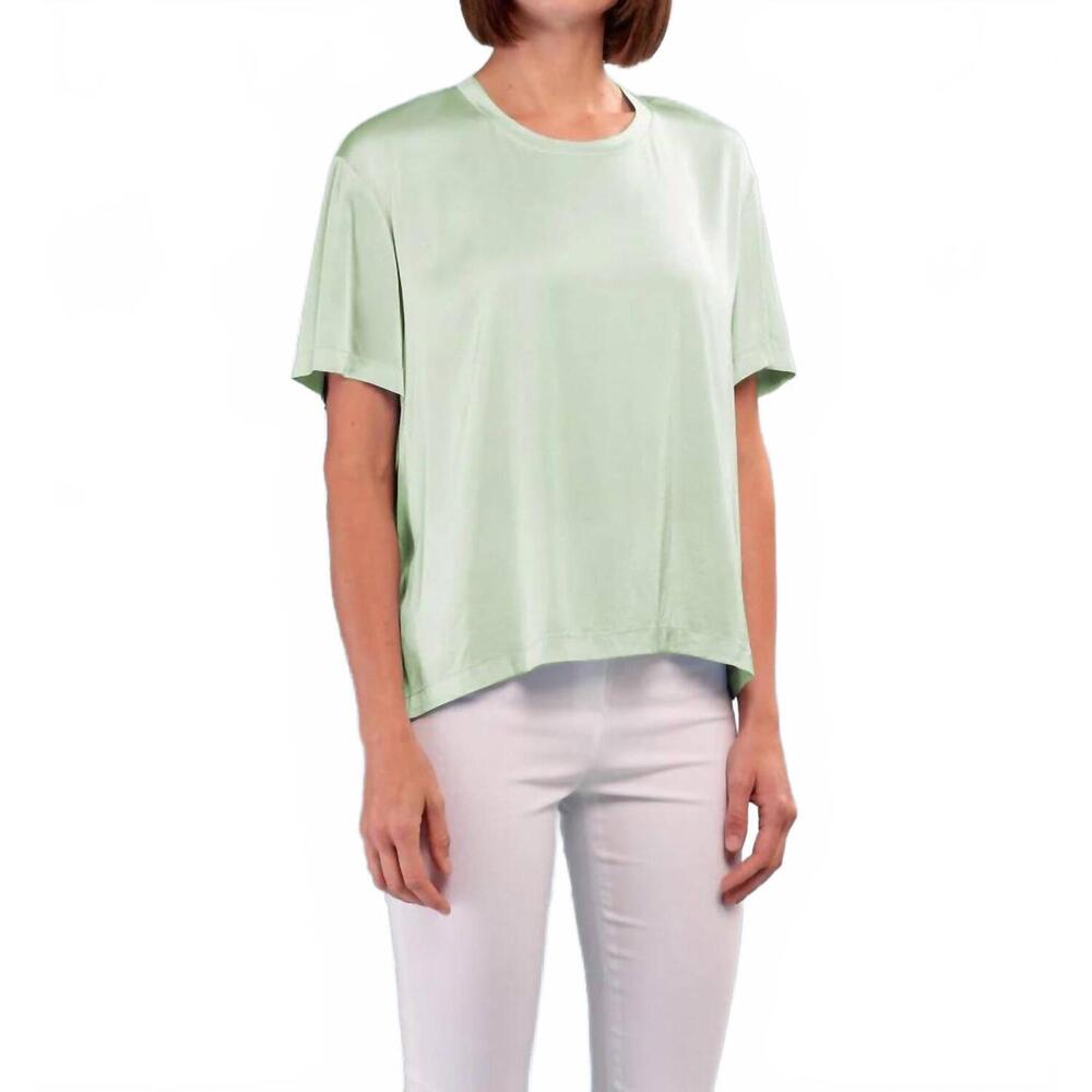 NEW INSIGHT mila satin short sleeve tee in mint